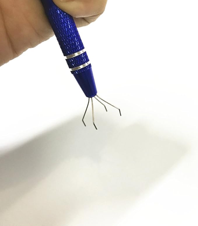 IC Pickup/Thread Picker/BGA Chip Picker/Electronic Component Catch/ 4 Clamp IC Chip Metal Catcher/Manicure Cotton Ball Claw