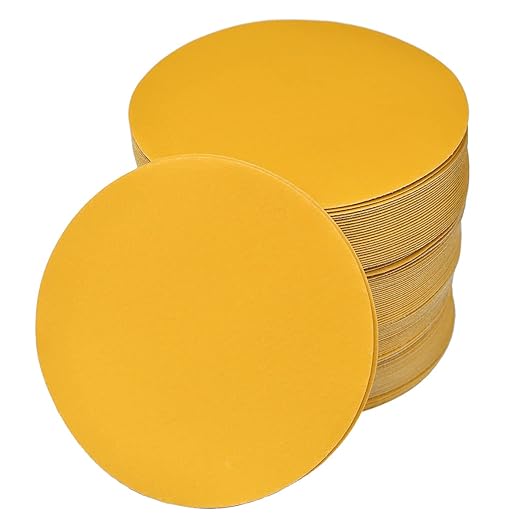 6-Inch No-Hole Hook and Loop Sanding Discs 800-Grit, Random Orbital Sandpaper for Automotive and Woodworking, 100-Pack