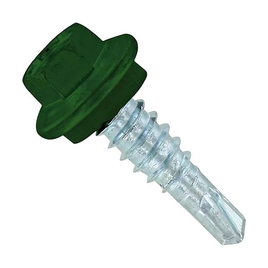 Fasteners Plus ST Fastening #14 x 7/8" Maxx Steelbinder Metal Roofing Stitch Screws Metal-to-Metal Forest Green (Pack of 250)