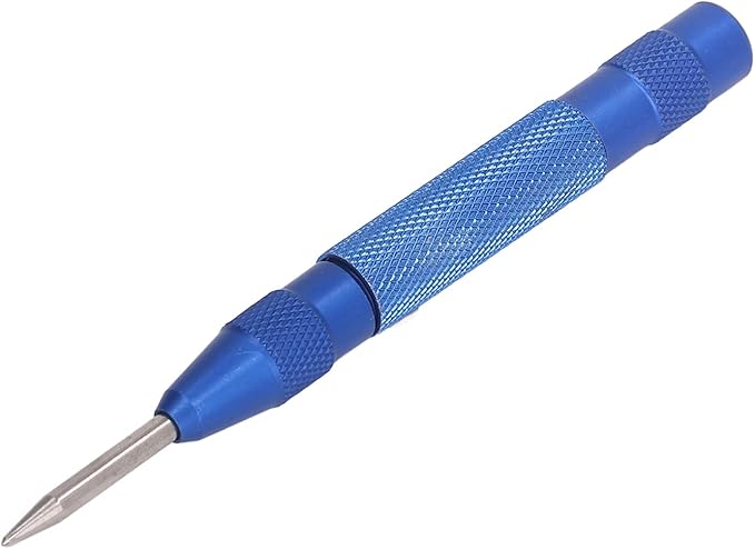 Center Punch, 4Pcs 5inches Center Punch Automatic High Speed Steel Tool Set Kit for Furniture Installation Machine Maintenance (Blue)