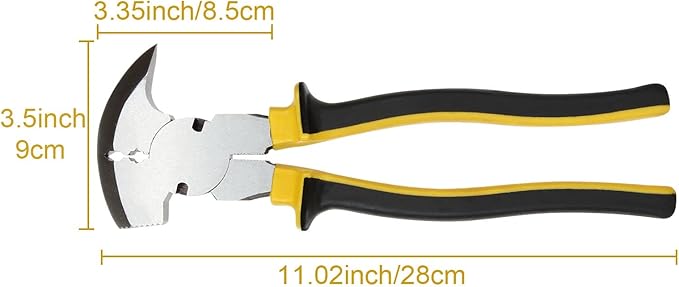 2PCS 10inch Fencing Pliers, Fence Pliers Tool, Nail Puller, Multi Fencing Pliers Tool, Stretching Wire Pliers, Pliers with Hammer Head for Installation and Removal of Wire Fence