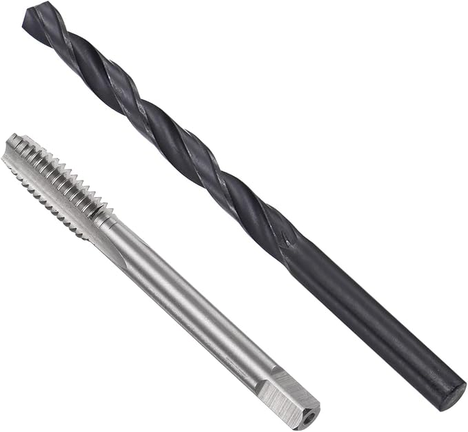uxcell Metric Tap and Drill Bit Set, M8 x 1.5 Thread Tap & 6.5mm Black Oxide Twist Drill Bit, Straight Flute Tap Tapping Threading Repair Tool Kit