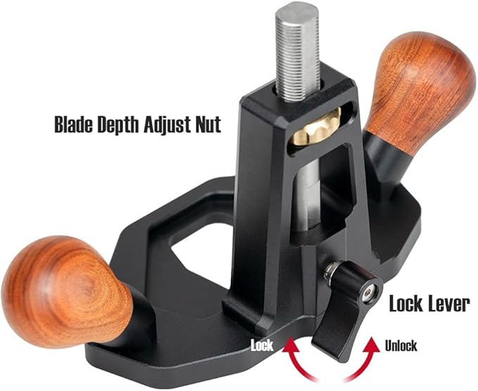 TOOLCOOL Router Plane Handheld Woodworking Tool Simple and Effective Plow Plane for Tuning Joinery Cutting Grooves Mortise (Wood Grip)