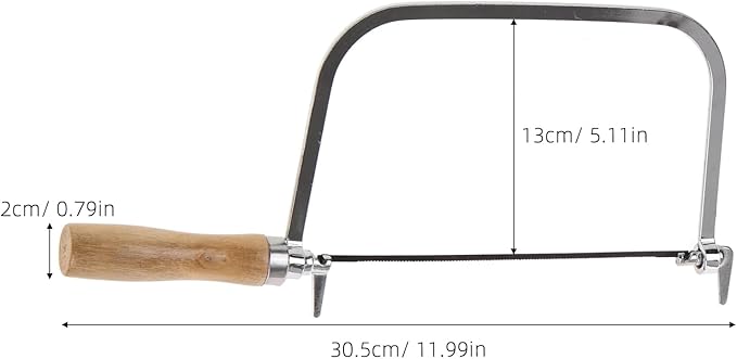 jojofuny Coping Saw for Woodworking - 5 Inch Frame Fret Saw for Woodworking, Wood Board, PVC Pipe and Foam Cutting (With 4 Replacement Blades)