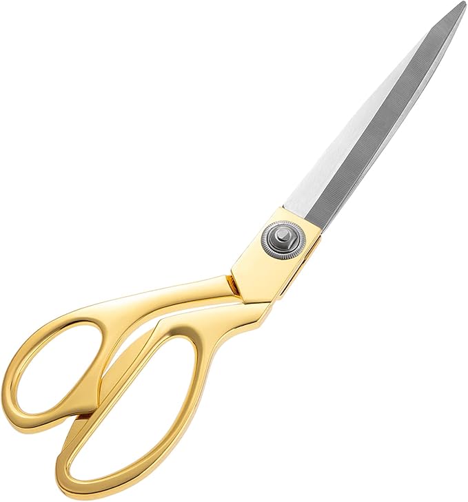 Professional Heavy Duty Sharp Tailor Scissors 10.5" Gold Stainless Steel Dressmaker Shears Multipurpose Sewing Dressmaking Fabric Scissors