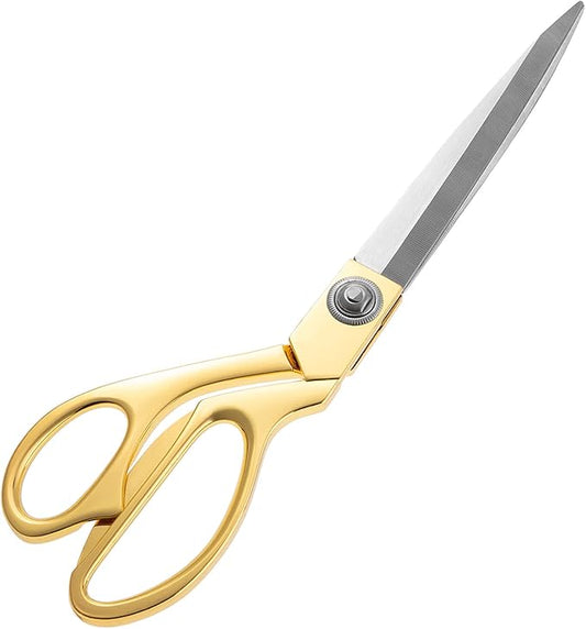 Professional Heavy Duty Sharp Tailor Scissors 10.5" Gold Stainless Steel Dressmaker Shears Multipurpose Sewing Dressmaking Fabric Scissors