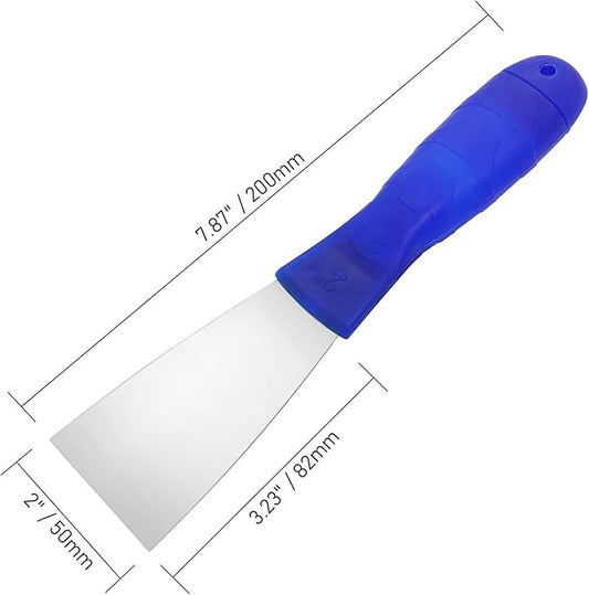 Putty Knife, 2 Inch Metal Scraper, Plastic Handle Spackle Knives for Drywall, Decals, Wall paper, Patching, Painting, Taping, Scraping Coating