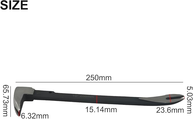 Nail Puller, 1Pcs Eplacement Parts Nail Puller Tool Heavy Duty Metal Pry Bar For Woodworking And Household Use(10'' pointed tail)