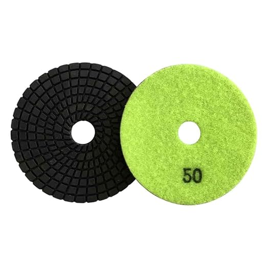 4" Wet Diamond Polishing Pads - 3 Packs of 50 Grit - Dark Resin for Granite, Quartz, Engineered Stone, Concrete Countertop