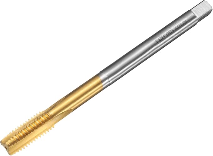 uxcell Metric Thread Tap M10 x 1.5 H2 120mm Straight Flute Screw Thread Milling Machine Taps Threading Tapping Repair Tool