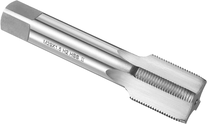 uxcell Hand Plug Tap M29 x 1.5 H2 Metric Thread Plug Style Taps Straight Flute Screw Tapping Threading Tool High Speed Steel HSS6542