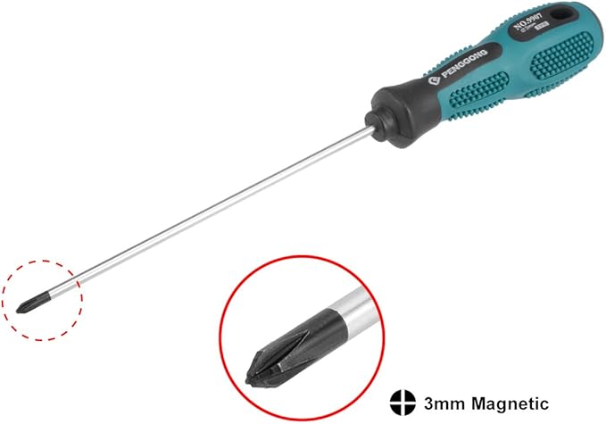 uxcell #0 Phillips Screwdriver 5 Inch Round Shaft Non Slip Comfortable Handle