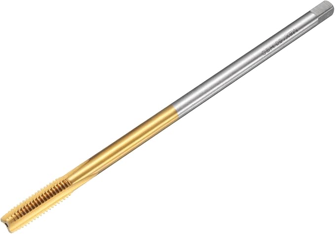 uxcell Metric Thread Tap M8 x 1.25 H2 150mm Straight Flute Screw Thread Milling Machine Taps Threading Tapping Repair Tool