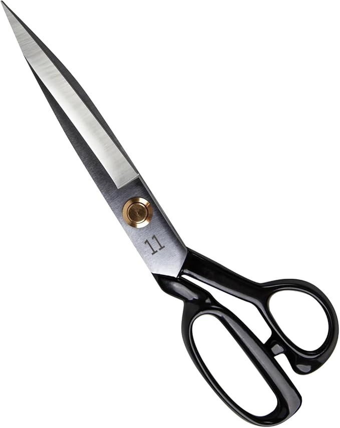 KEARING 11 Inch Heavy Duty Fabric Scissors, Professional Tailor Shears for Precision Cutting of Leather, Denim, and Multi-Layer Fabrics for Dressmaking, Sewing, Cutting - 0.83 lb - Right-Handed