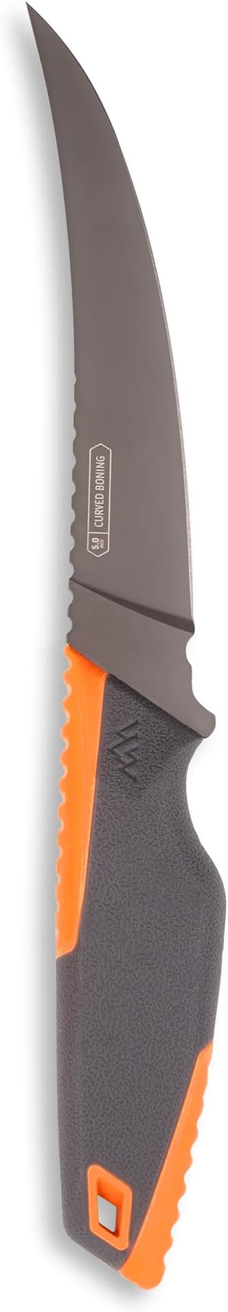 OUTDOOR EDGE VANTEX - Premium 5" Boning Knife, High Carbon Steel, Ergonomic Handle & Titanium Coated Blade, Great for Field Dressing Processing Elk and Deer
