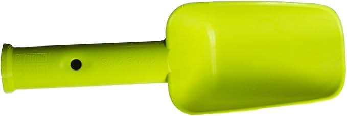 Pole Scoop for Concrete Placement, Attaches to 1-3/8" Extension Poles, 20+ ft Reach (Yellow)