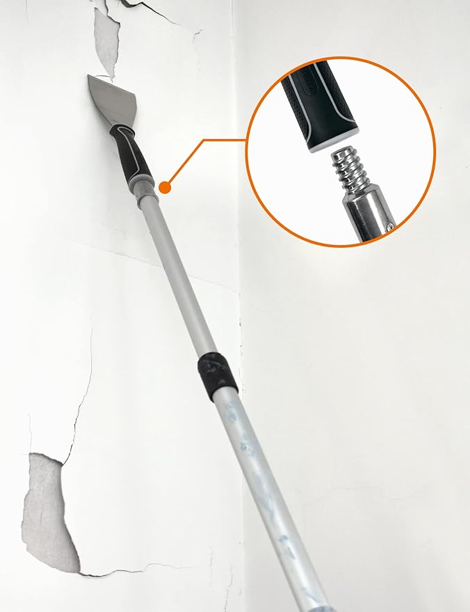 ROLLINGDOG 2PC 3 Inch Pole Scraper - Stainless Steel Bent Blade With Anti-Slip Rubber Handle, Heavy Duty Paint Remover Scraper Tool