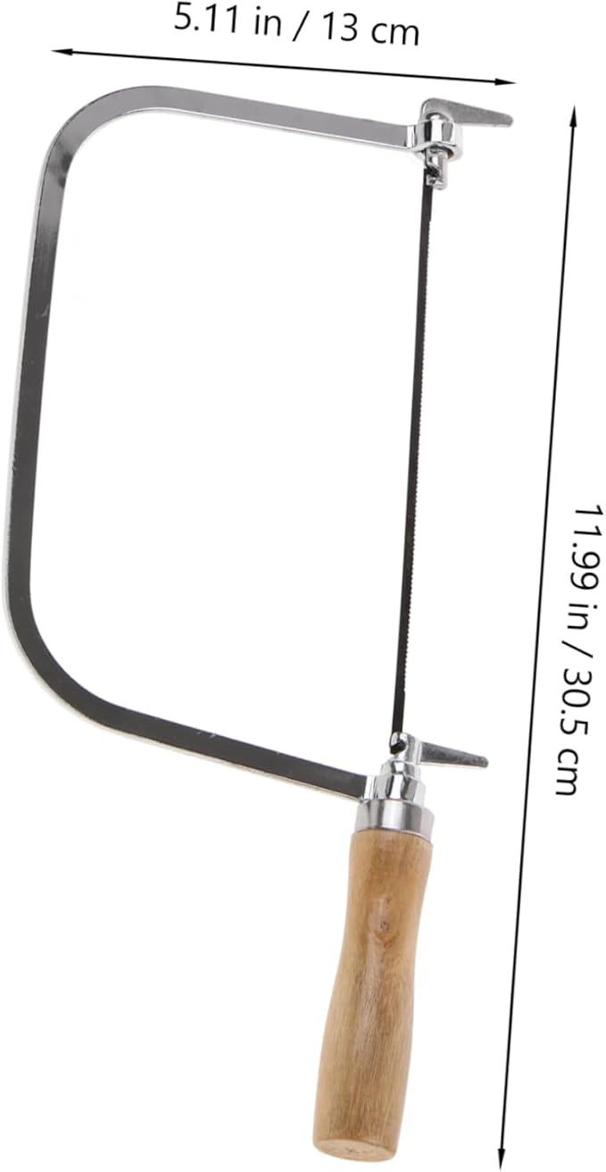 1set Portable Hand Saw Wooden Handle Coping Saw for Woodworking Includes Replacement Blades for Projects and Outdoor Use