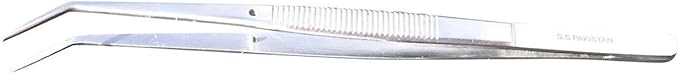 8-Inch Angled Pruning Tweezers for Cacti - Heavy-Duty Stainless Steel Tool for Succulent Propagation and Maintenance