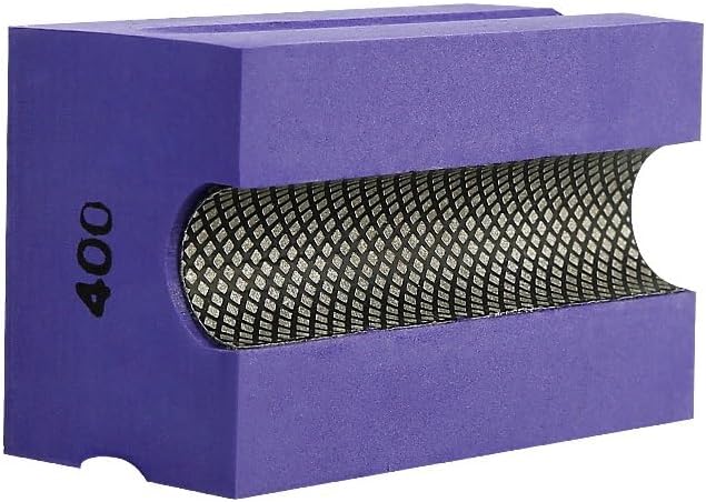 Concave Electroplated Diamond Sanding Block, 400 Grit Curved Polishing Pad for Grinding Trimming Granite Marble Glass Stone Tile Wood (1 Piece)