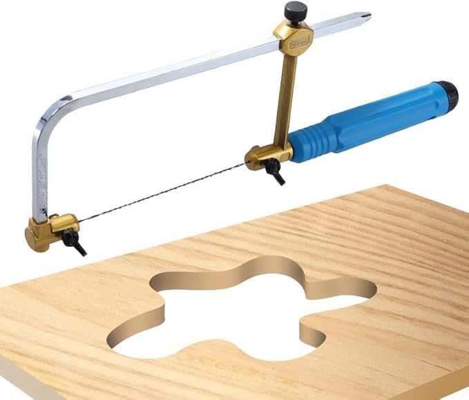 Precision Coping Saw with #1 to #8 Spiral Teeth Blades – Fast Cutting for Jewelry Making,Metal,Wood & Plastic Crafts – Spiral Jewelry Coping Saw for Woodworking & DIY Projects (11” x 5.9”)