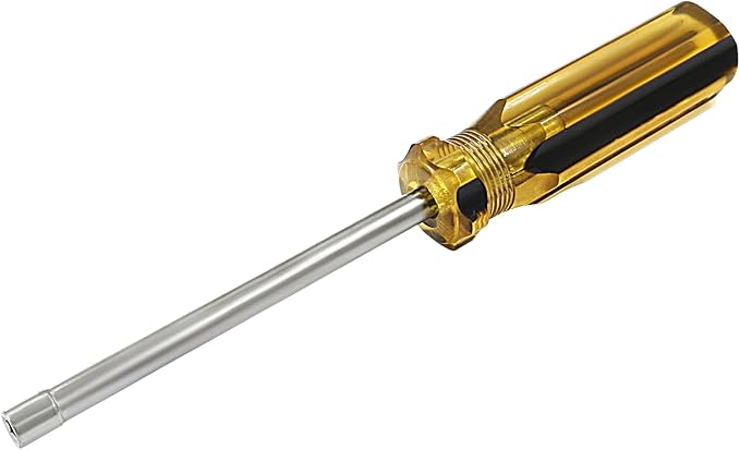 Biaungdo 4mm Socket Wrench Screwdriver, Hex Socket Wrench High-Carbon Steel Hexagon Nut Driver Non-Magnetic Tip Hex Nut Screwdriver Hand Tool for Repairs(Plastic Handle)