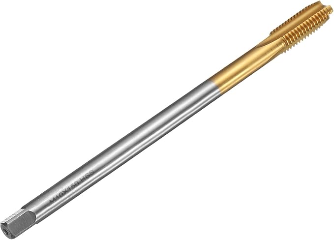 uxcell Metric Thread Tap M10 x 1.5 H2 150mm Straight Flute Screw Thread Milling Machine Taps Threading Tapping Repair Tool