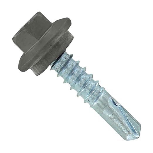 Fasteners Plus ST Fastening Maxx SteelBinder Metal to Metal #12 X 1 Burnished Slate Screws with EPDM Rubber Washer, 250-Count - Designed for Roofing and Siding Panels