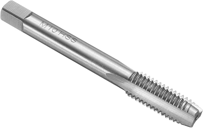 uxcell Hand Plug Tap M10 x 1.5 H2 Metric Thread Plug Style Taps Straight Flute Screw Tapping Threading Tool 9CrSi Alloy Tool Steel