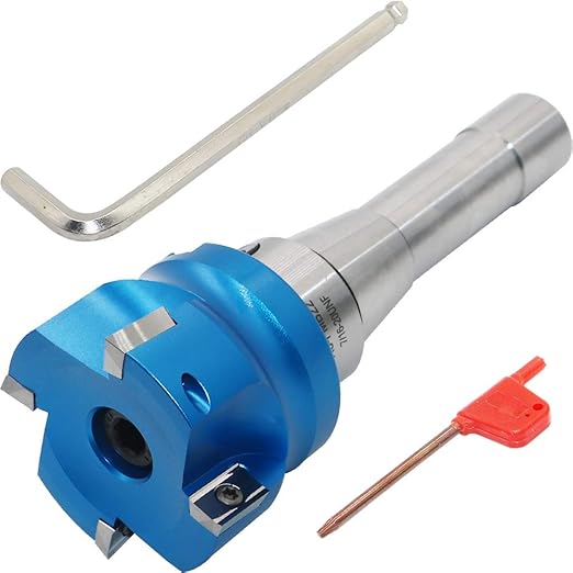 2.5 Inch Face Milling Cutter Aluminum 400R 63MM CNC End Milling Cutter Holder + R8-FMB22 Shank Face Shell Mill Arbor + 4pcs APKT1604 Carbide Inserts + 8mm Hexagon Wrench + T15 Wrench CNC Machine Tools