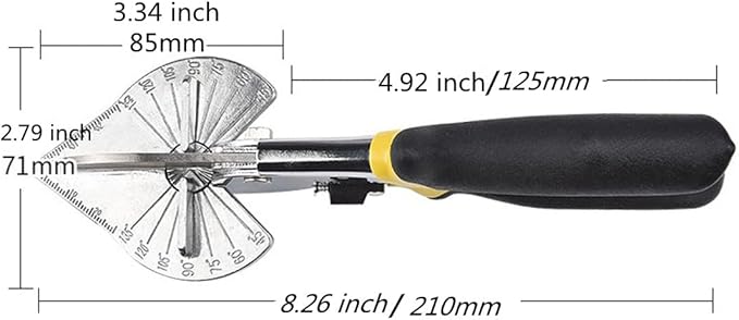 szhdx Multifunctional Shears, Multi Angle Shear Cutter - Cuts 45 to 135 Degree Miter Snips, Hand Tools for Soft Wood, Plastic, PVC