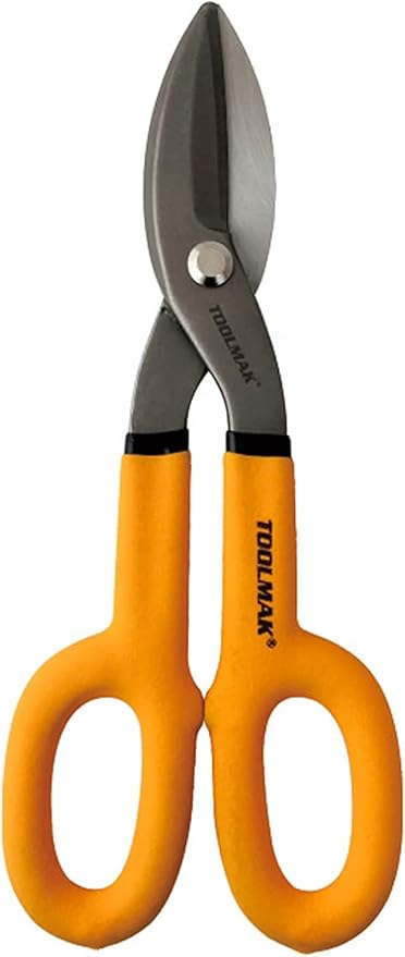 Tin Snips 10 Inch Straight Pattern Tinners Snips with Comfort Grip Sheet Metal Cutting Shears Heavy Duty