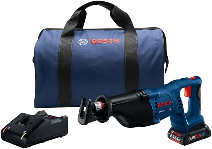 BOSCH CRS180-B15 18V 1-1/8 In. D-Handle Reciprocating Saw Kit with (1) CORE18V 4 Ah Advanced Power Battery