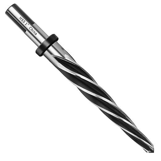 1??Reamer Drill Bit,M2 HSS Tapered for Metal Steel Wood Plastic,1??Bridge Construction Reamer with 1/2" Non-Slip Shank,5-Spiral Flutes Reamer Drill Bit to Align or Enlarge Holes