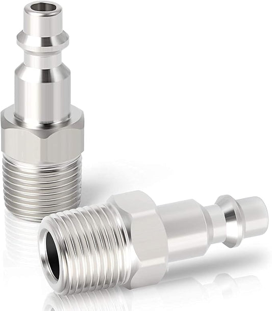 GASHER 1/2-Inch NPT Male Industrial Air Plug,1/4-Inch High Flow Pneumatic Plugs 300PSI (10-Pack)