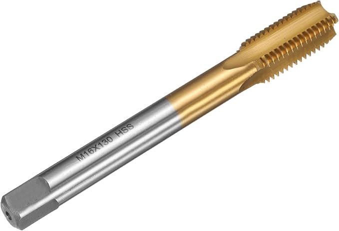 uxcell Metric Thread Tap M16 x 2 H2 130mm Straight Flute Screw Thread Milling Machine Taps Threading Tapping Repair Tool