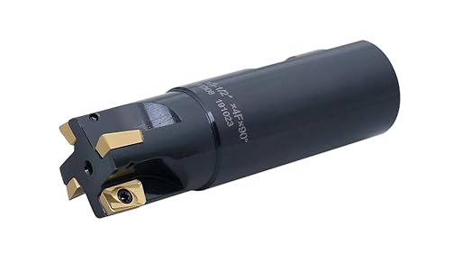 Accusize Industrial Tools 1'' 90 Deg Square Shoulder Indexable End Mill, 3-1/2'' Oal, Apkt11t3 Carbide Inserts, 4 Flute, 0056-0920