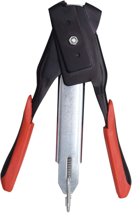 Hog Ring Pliers Kit Gun, Manual D-Type HR22 Staple Gun &1600 pcs Galvanized Clips Hog Rings, Professional Upholstery Installation Kit, Fastener Gun, Nailer Pliers for Feed Fence Birdcage
