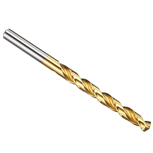 PATIKIL 6.5mm Drill Bit, M42 8% Cobalt High-Speed Steel Jobber Straight Shank 135° Titanium Nitride (TiN) Coated for Hard Metal Stainless Steel - 1 Pack