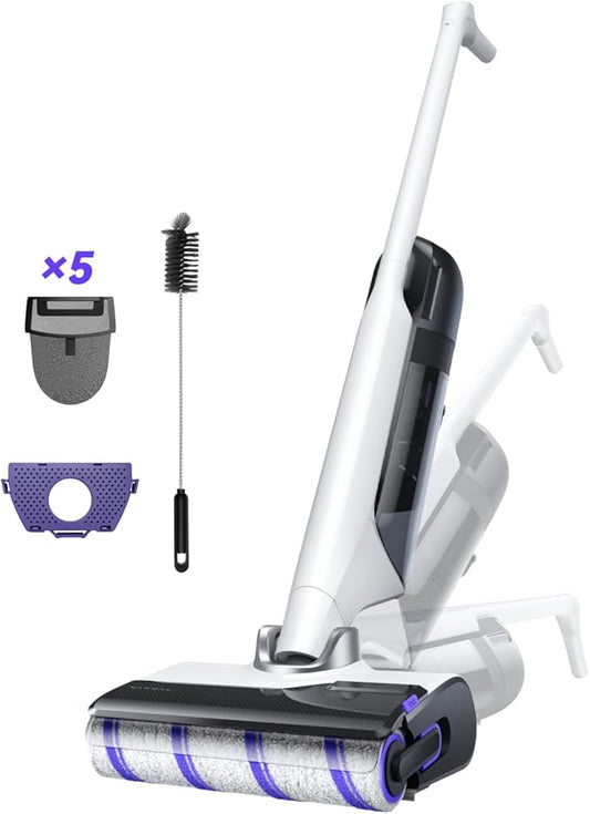 NARWAL S30 Wet Dry Vacuum Cleaner with 20000Pa Suction, 176째F Self-Cleaning, Heated Drying, Disposable Waste Bag, Tangle-Free, Cordless Vacuum Mop for Hard Floors & Edge Cleaning, Easy to Use