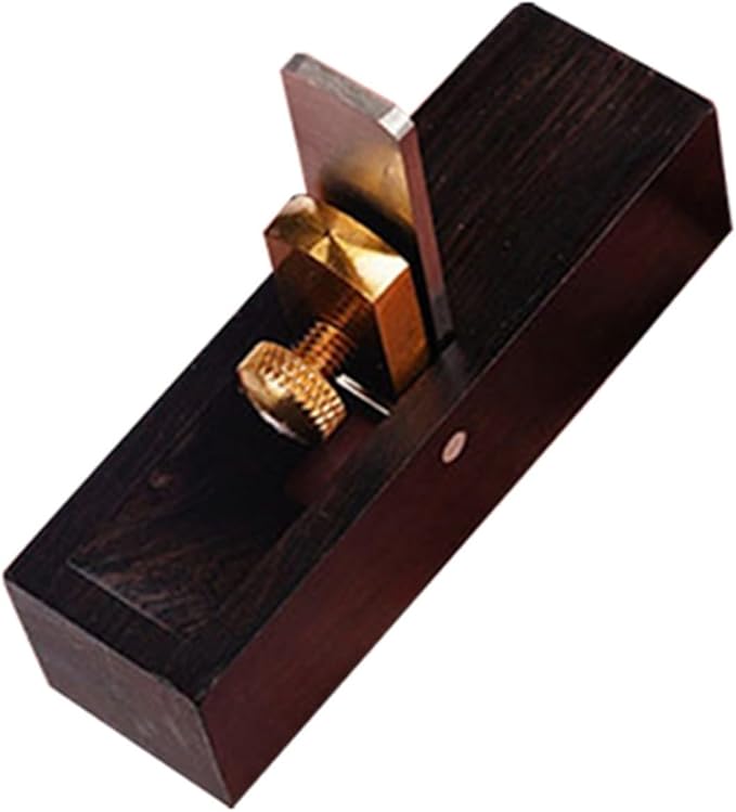 Mini Planer Ebony Hand Plane Tool With Polished Steel Blade For Burr-Free Wood-Finishing And DIY Carpentry, 8X2x2.2 Cm(scraped)
