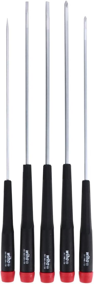 Wiha 26192 5 Piece Precision Slotted and Phillips Screwdriver Set