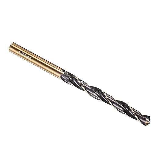 PATIKIL 6.5mm Drill Bit, Jobber Straight Shank 4341 High-Speed Steel 118째 Black and Gold Finish for Medium-Hard Metal Steel Acrylic - 1 Pack