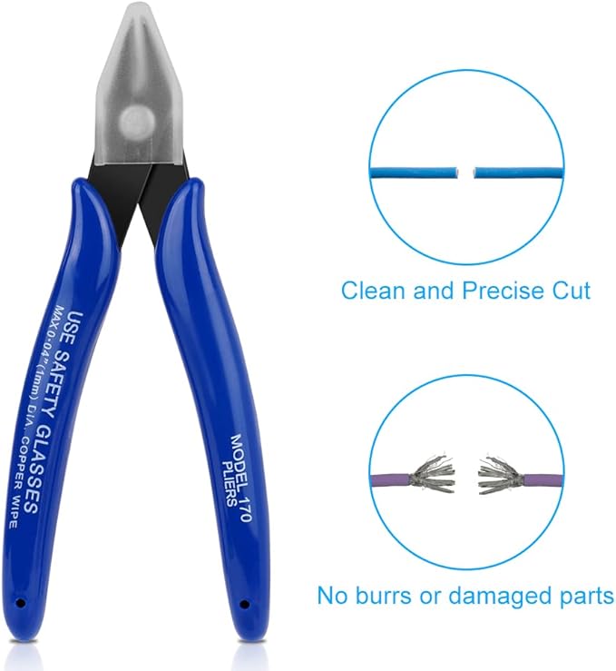 Ainiv Wire Cutters, Spring-loaded Side Cutters Flush Cutters, Diagonal Cutters Precision Side Cutters, Diagonal Cutting Pliers in CRV Steel, Heavy Duty Cutting Pliers for Electrical, Homes