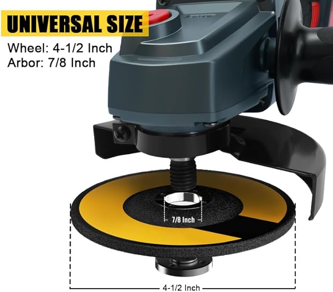 Cordless Angle Grinder for Milwaukee M18 18V Battery, 4-1/2" Brushless Grinder, Grinder M18 for Cutting, Griding, Polishing (No Battery) (10000 RPM)