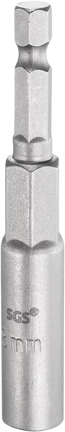 HARFINGTON Nut Driver Drill Bit 8mm Metric Socket 1/4" Hex Shank 3.15" (80mm) Long 6-Point Sockets Quick Change CR-V Steel Bolt Setters for Power Drill Drivers