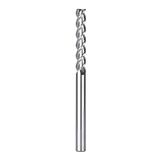 SpeTool 1/4 Shank Carbide End Mill for Aluminum Cut (3 Flutes, 3.5 inch Long) Non-Ferrous Metal Upcut CNC Spiral Router Bit
