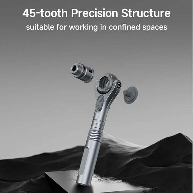 ATuMan 40 in 1 Ratchet Screwdriver Set with Detachable Handle, 180° Ratchet Head, 45-Tooth Mechanism, Magnetic Tool Kit with Case for Computer, Electronics Repair, Ideal for Home, DIY, and Maintenance