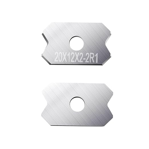 Woodworking Veneer Edge Trimmer Blades 20x12x2.0mm-2R1 2-Pcs, Chamfer Plane, Edge Banding Cutter, Manual Planer Blade, Burr Scraper for Board & Wood Surfaces (20x12x2-2R1, 2-PCS)