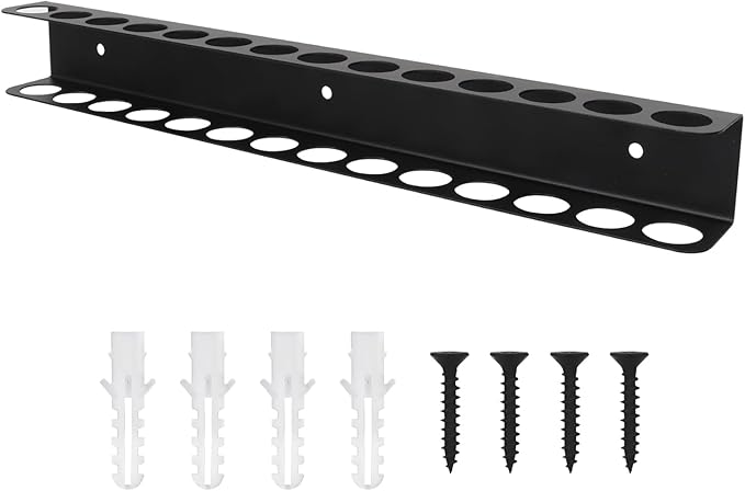 Screwdriver Organizer, Carbon Steel Screwdriver Holder, Garage Tool Organizer Wall Mount for Pliers, Wrenches & Nut Driver, Utility Storage Rack for Workspace, Workshop, Shed (15.7?섃셂/14 Holes)